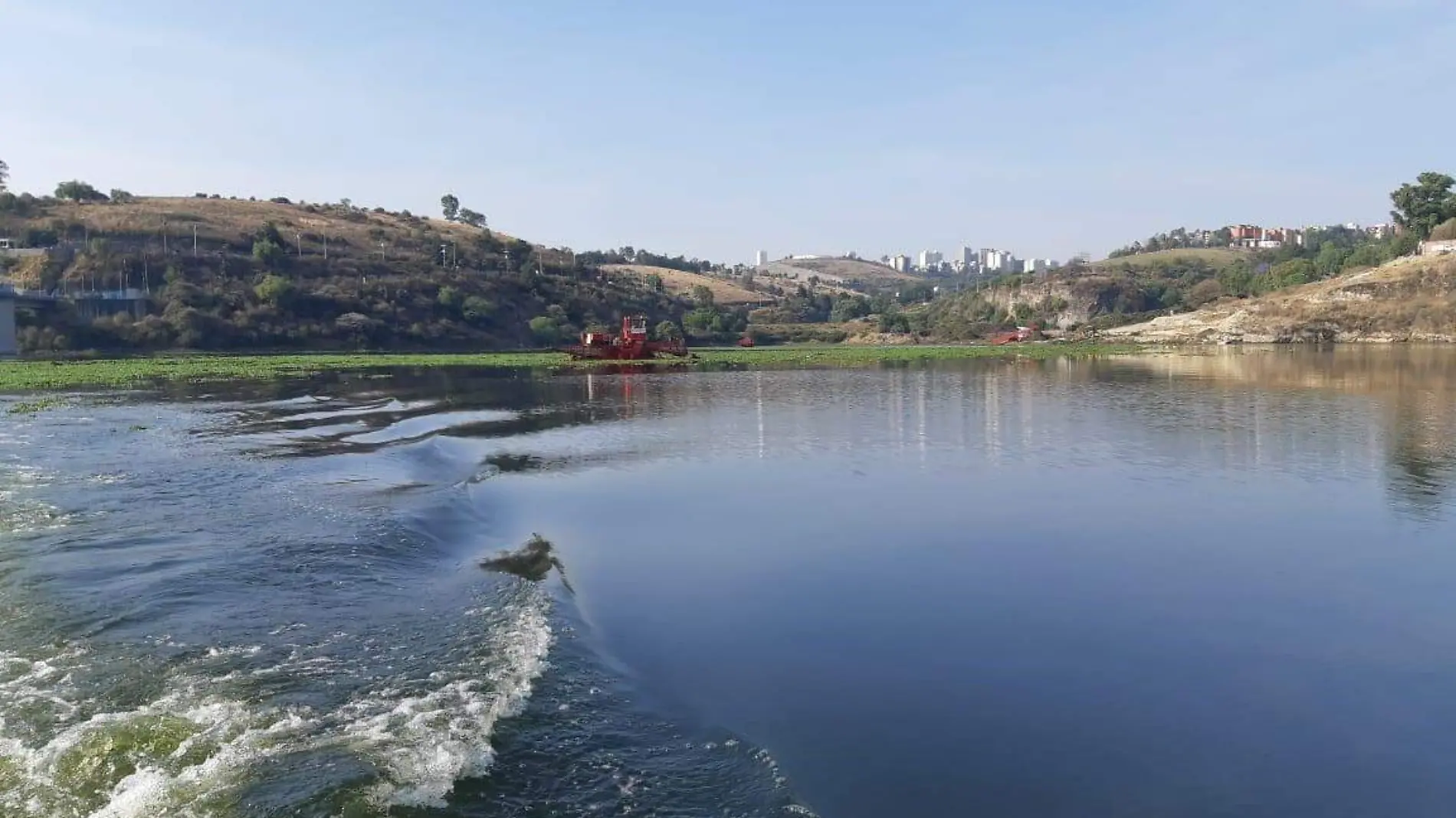 Limpieza de la presa Madín alcanza 95 por ciento. CORTESÍA @conagua_mx